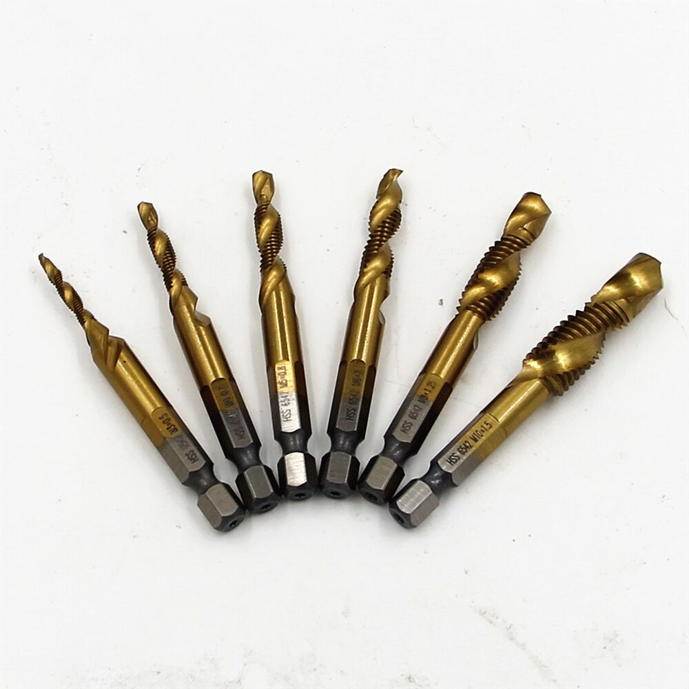 Jeu De 7 Tarauds Hélicoïdaux M3-M12 HSS 6542 Nitruré – Tarauds Machine Métrique Queue Conique Pour Acier, Aluminium, Bois