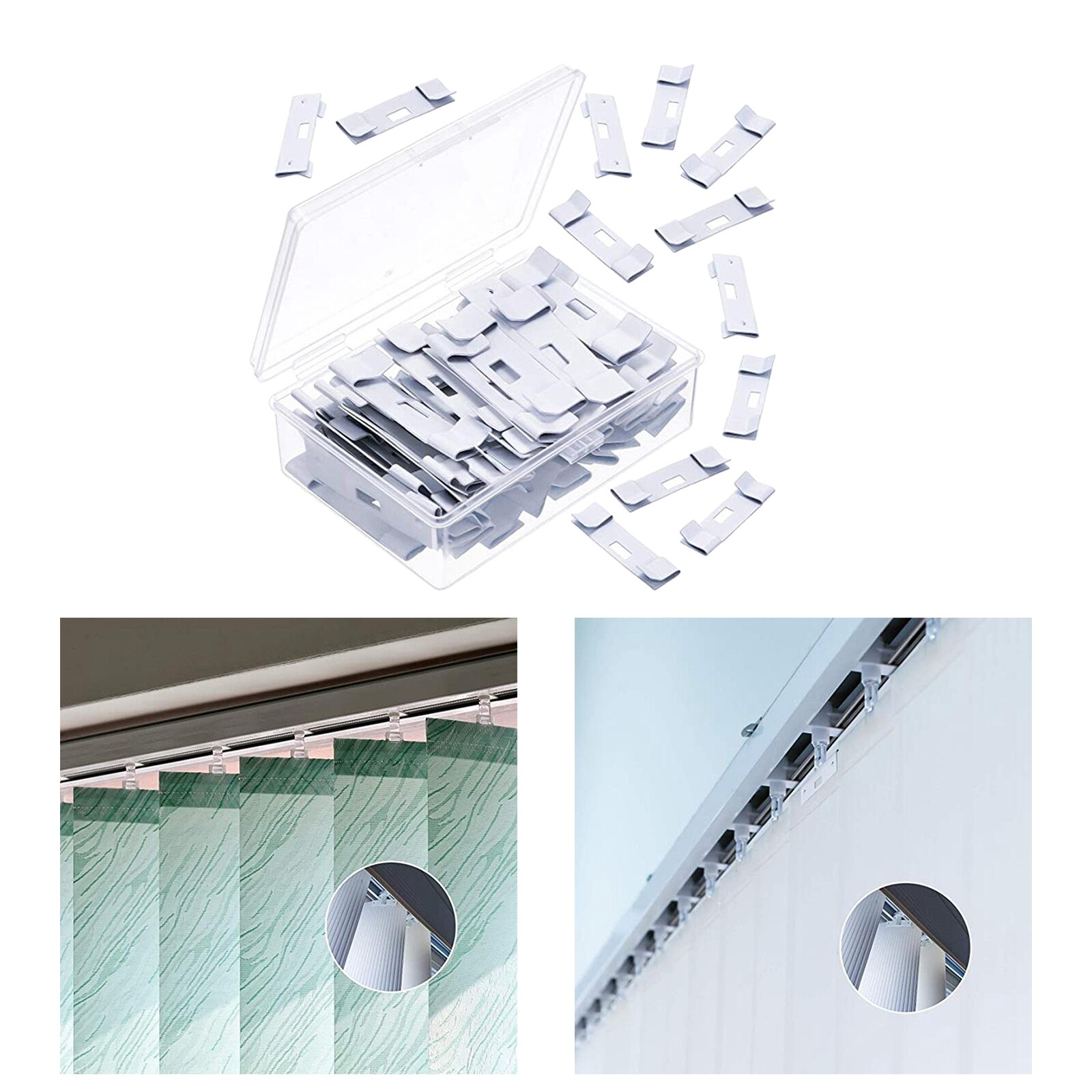 12 Pieces Vertical Blind Repair Tabs Vertical Blind Vane Saver, Window Blinds Accessories, White