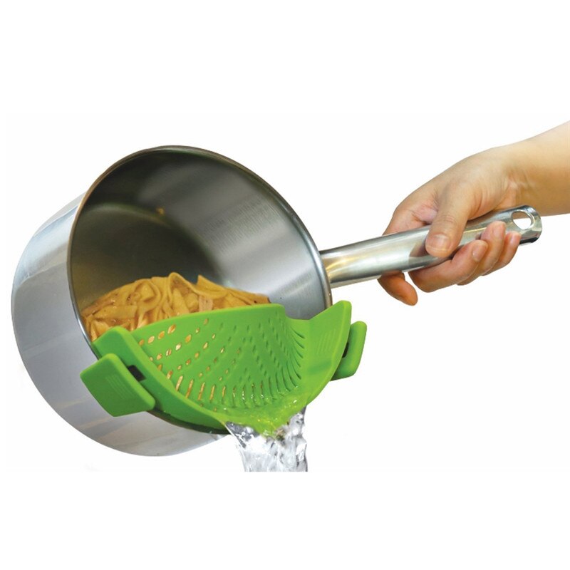 Silicone Pan Strainer Pan Strain Clip-on Pasta Food Convenience Various Colors Draining For Kitchen Tools
