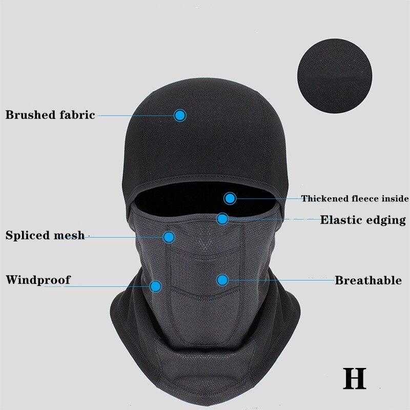 Winter Riding Mask Warm Motorcycle Riding Headgear Outdoor Windproof Ski Mask Cycling Mask Breathable Mask For Face: H
