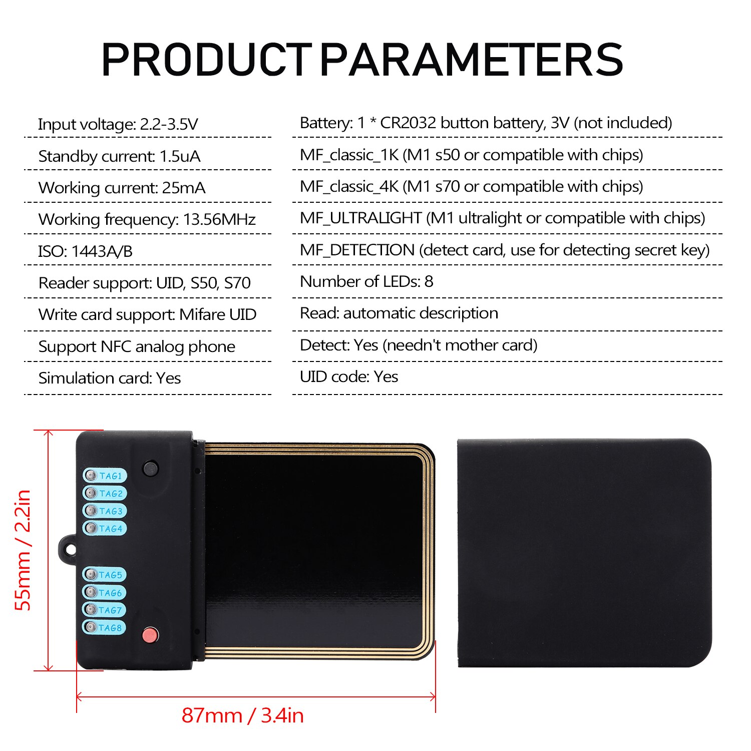 Chameleon Mini RDV2.0 Kits 13.56MHz ISO1443A/B RFID Copier Duplicator UID NFC Card Cloner Reader Writer