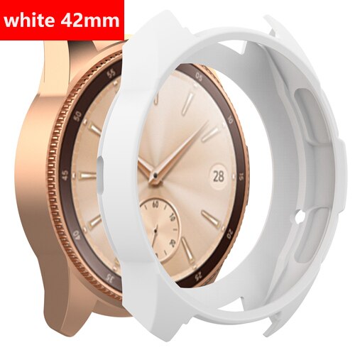 Gear S3 Frontier Case For Samsung Galaxy Watch 46mm band gear S3 Silicone Protect Cover Protective shell Watch Accessories: white 42mm