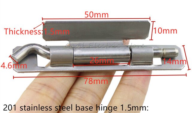 1.2mm 1.5mm welded iron base box hinge 201 stainless steel base hinge: 1.5mm 201 hinge