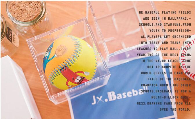 8CM Acrylic Baseball box related Display Cube Tennis transparent Case for ball Souvenir Storage Boxes Holder UV Protection