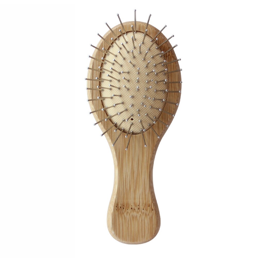 1Pc Houten Kam Professionele Gezonde Peddel Kussen Haaruitval Massage Borstel Haarborstel Kam Hoofdhuid Hair Care Gezond Bamboe Kam: Zilver