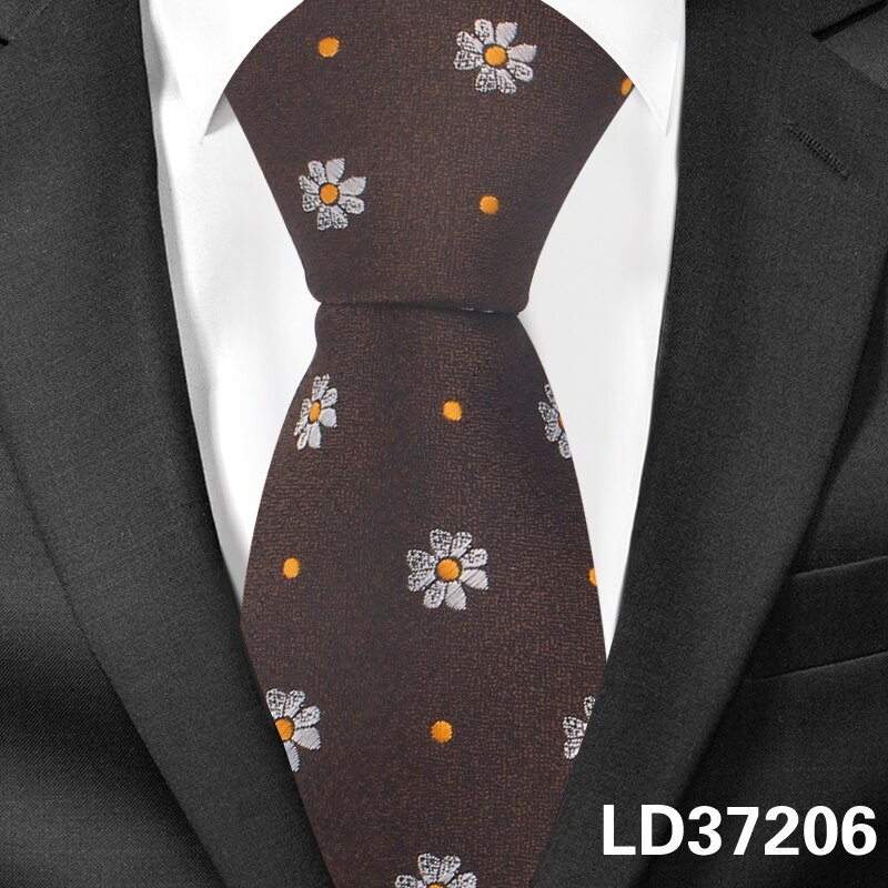 Cravate Jacquard classique à motif Floral pour hommes et femmes, pour costume d'affaires de mariage, Slim,: LD37206
