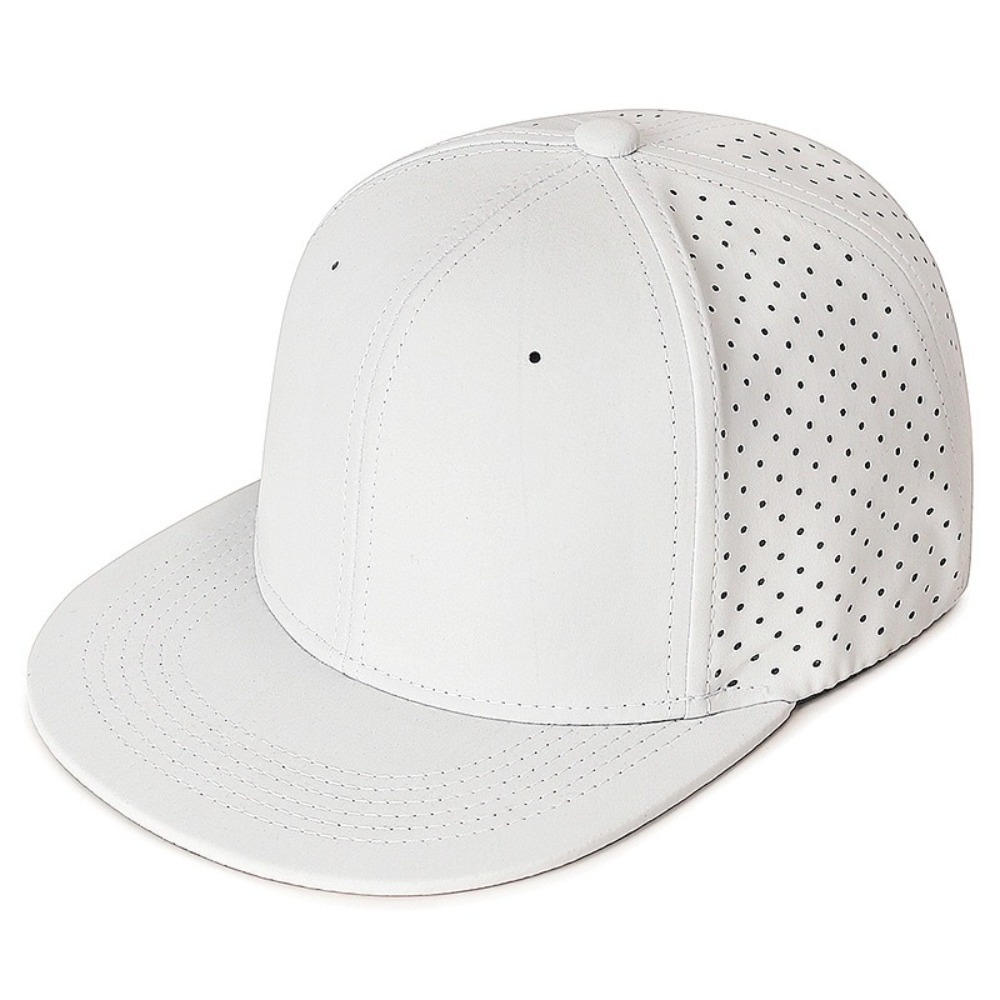Full Closed Heren Baseball Cap Causal 6 Panelen Trucker Hoed Ademende Effen Hiphop Hoed Platte Rand Stretchy Caps: Black
