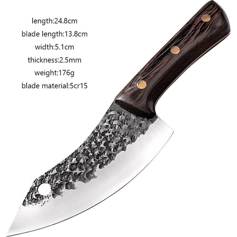 Cuchillo japonés para deshuesar, utensilio de cocina de acero, hecho a mano, Santoku: 5
