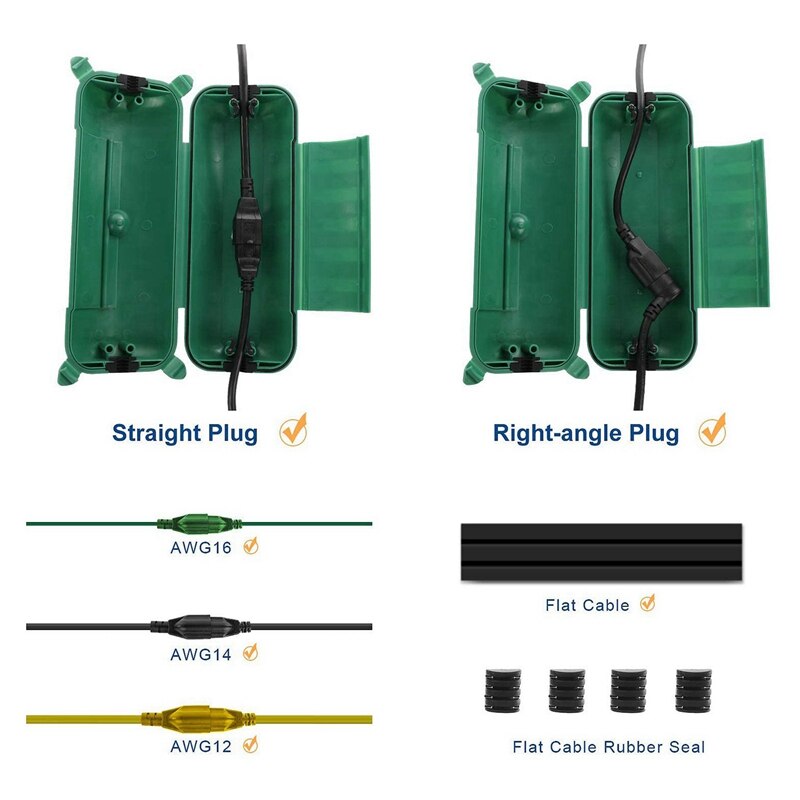 Waterproof Connection Box Extension Cord Cover Safety Connection Seal for Outdoor Garden Outlet / Plug / Power Tool