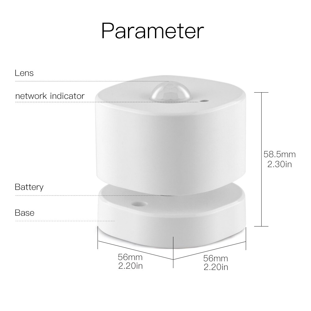 Zigbee pir bevegelsessensor menneskelig sensor detektor smart life tuya app kontroll intelligent kobling smart hjem alarmsystem