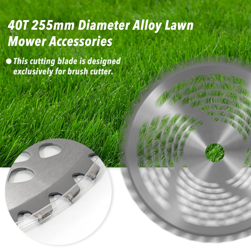 1pc coupe gazon tondeuse débroussailleuse tondeuse à gazon accessoires alliage 40T lame 255mm diamètre jardin outils électriques