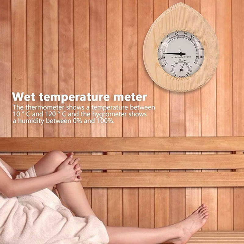 Sauna Room-Accessories Sauna Steam Wood -2-In-1 Temperature-Humidity-Meter -Shaped