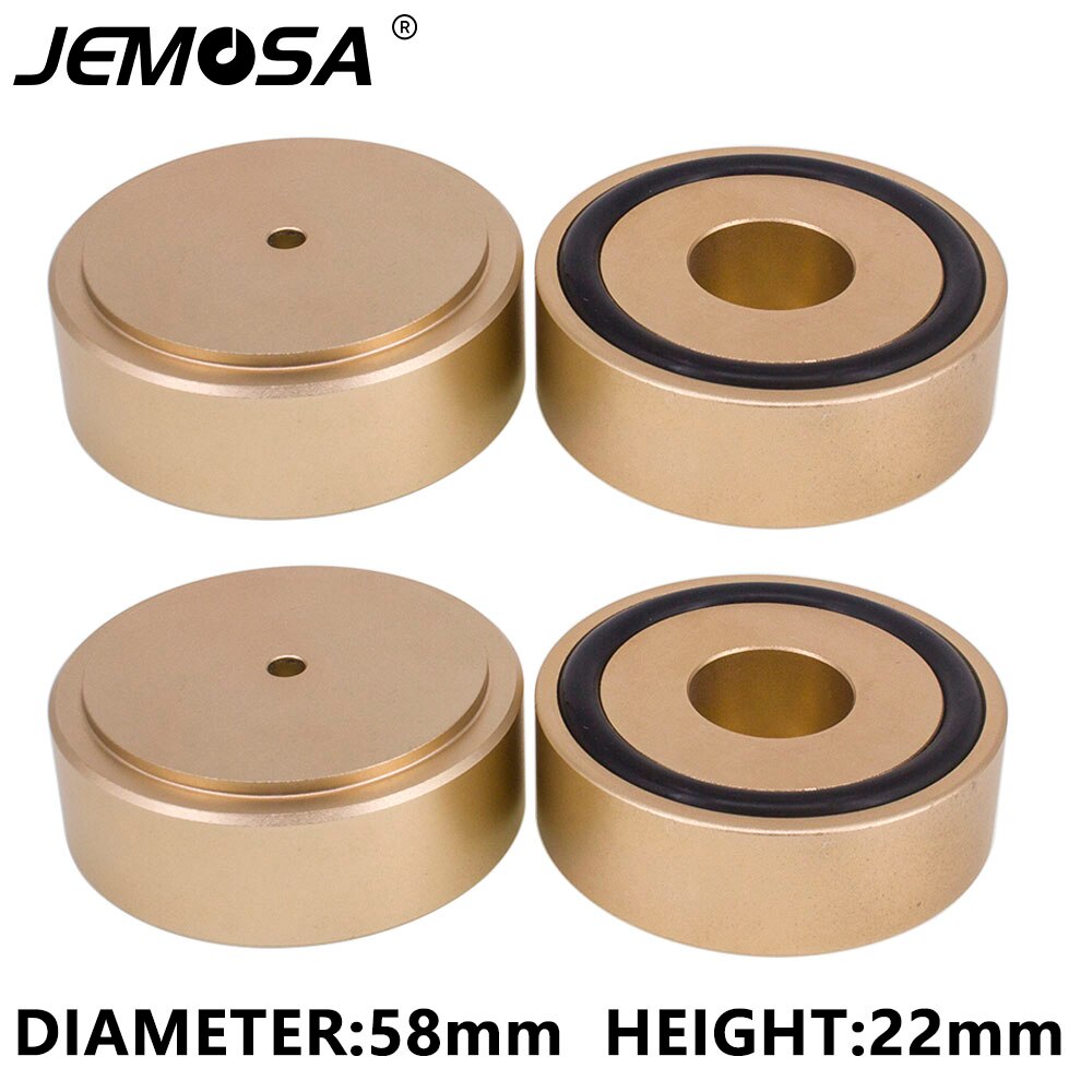 58*22mm Aluminum Amplifier Feet Shock Absorber HIFI Amplifier Rubber Feet Turntable Feet Audio Speaker Isolation Feet Pad: Gold 58x22 4PCS