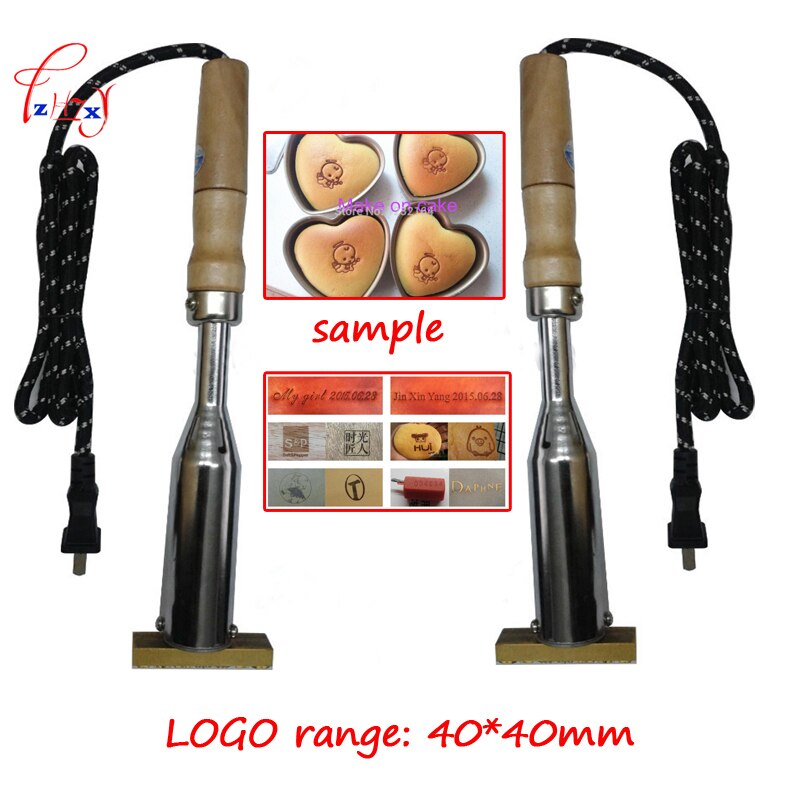 220 V Handheld Stamping Machine Cake Branding Machine LOGO Lederen Reliëf Hout Markering Embossing Machine 40*40 MM