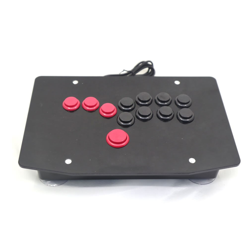 RAC-J500B All Buttons Hitbox Style Arcade Joystick Fight Stick Game Controller For PC USB: Red and Black