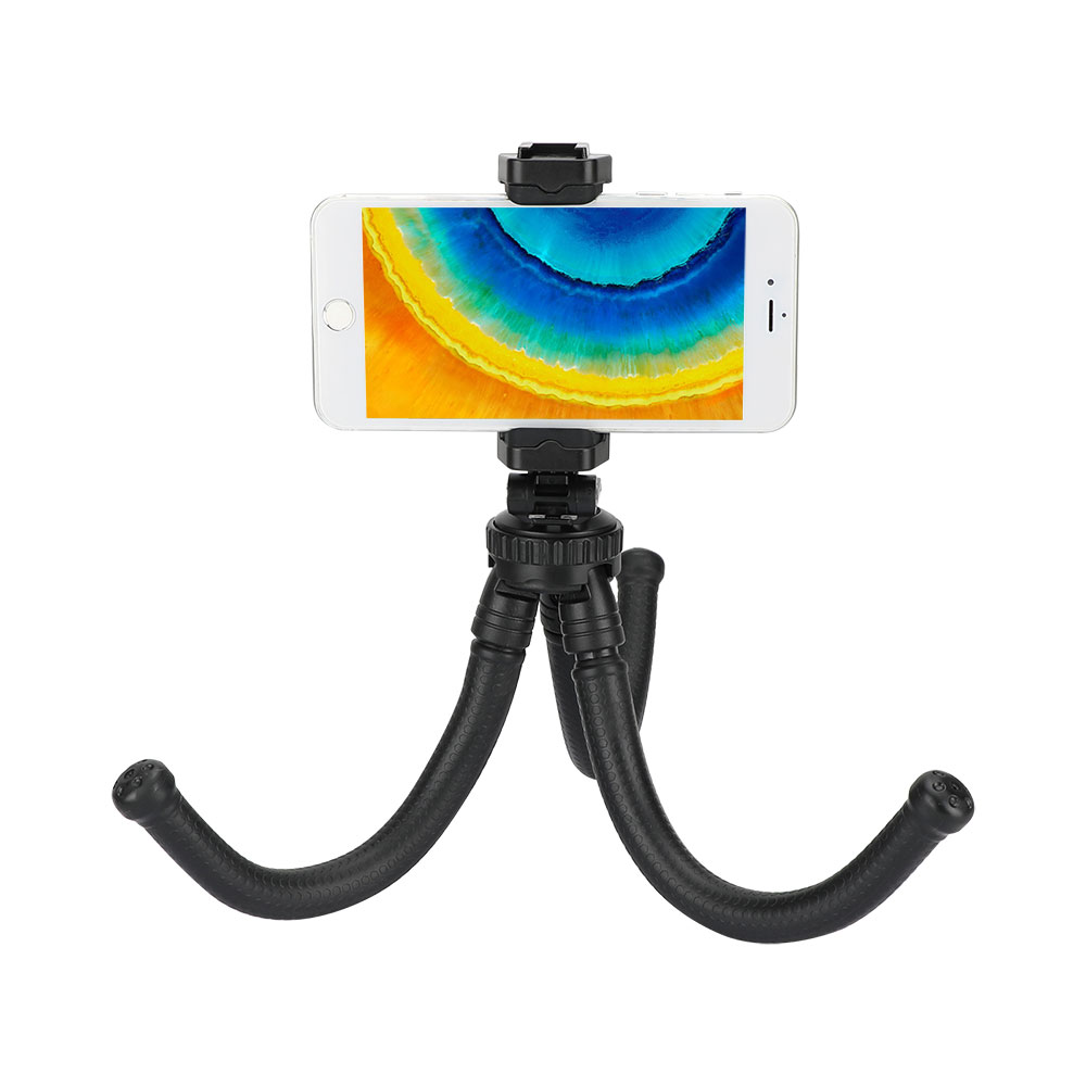 Statyw do telefonu kamera mobilna uchwyt na ośmiornicę smartfon Selfie Stick elastyczny Mini statyw z guzikiem półautomatyczny klips do telefonu