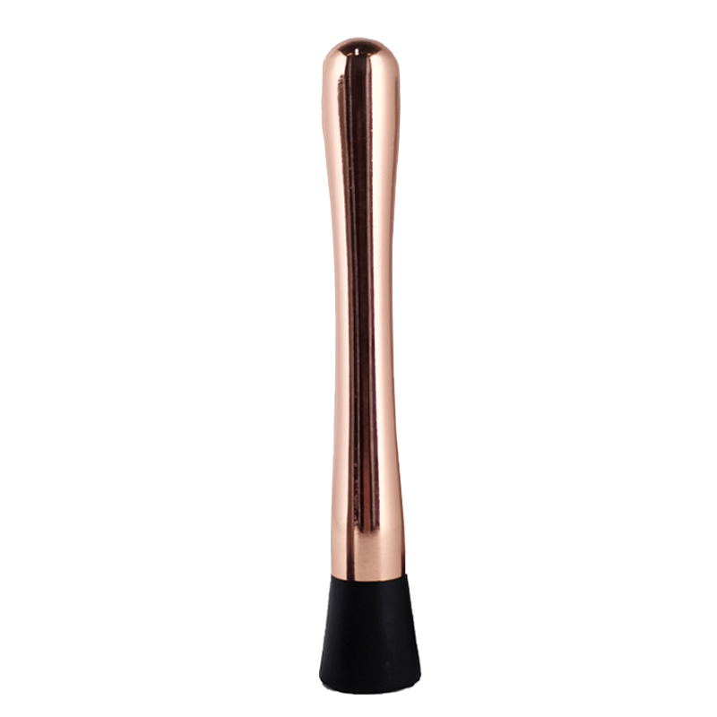 Outil de Bar pour Cocktail en acier inoxydable, filtre, bec verseur, cuillère à mélanger, couteau à chaîne, pinces à glace, tasse à mesurer, Shaker à Cocktail: Rose Gold Muddler