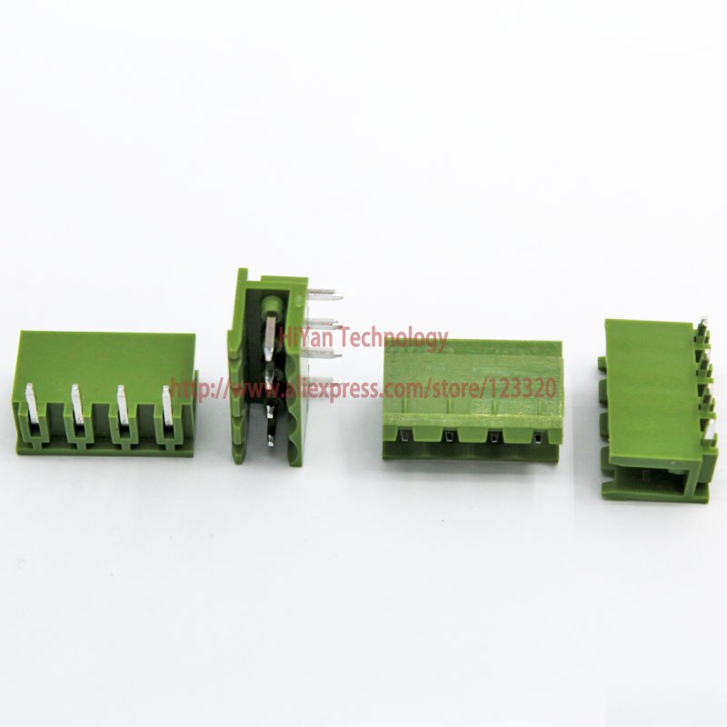 (20 sets/partij) PCB Screw Blokaansluiting KF2EDGK 4 P en 90 Graden Pin Header pitch: 5.08 MM/0.2 inch Groen 10A 300 V 4 Pins