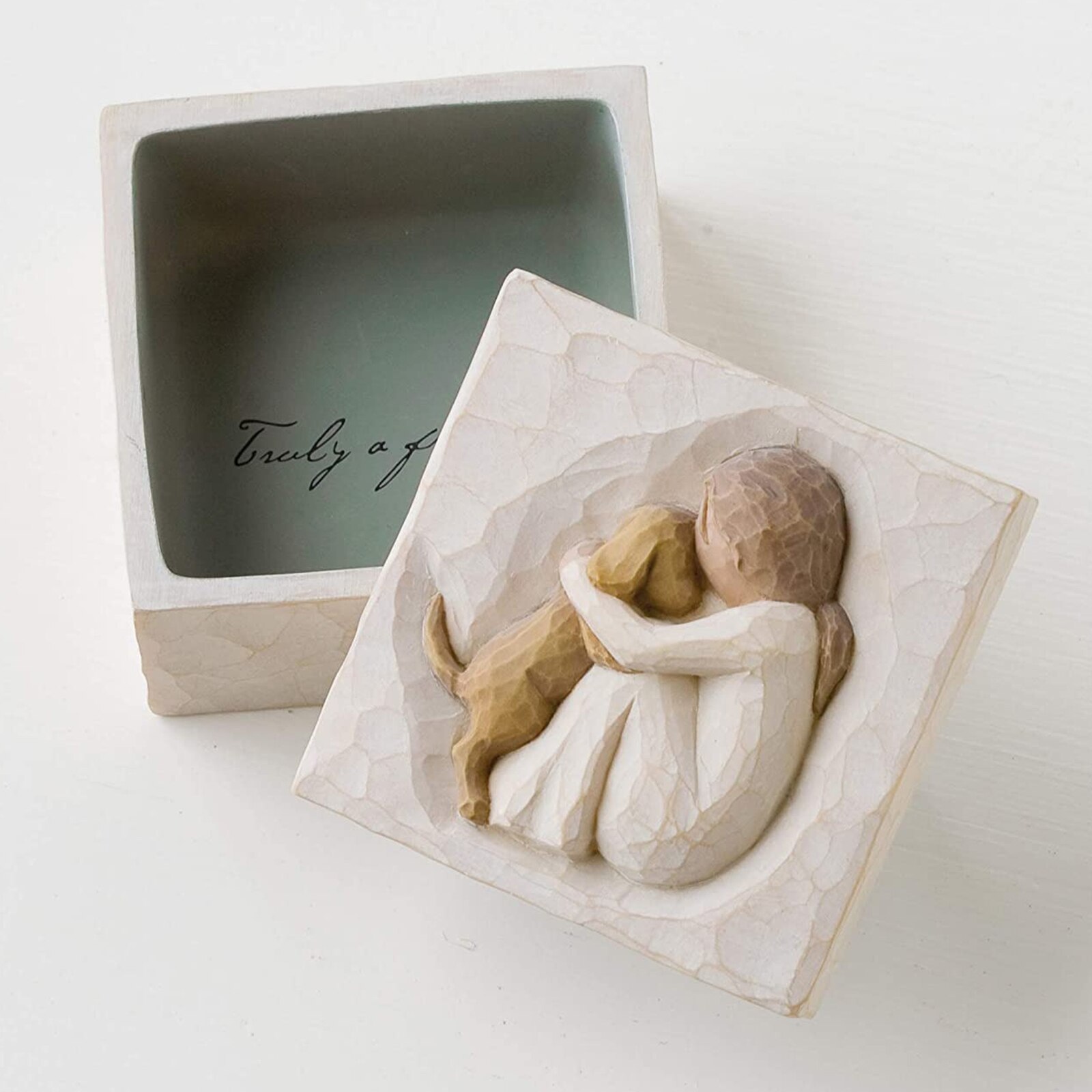 Decorative Sculpted Hand-Painted Keepsake Box for Jewelry Friendship