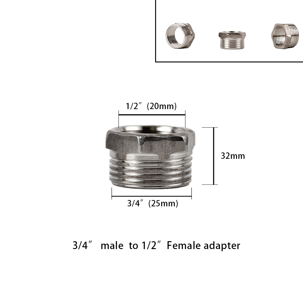 1/2 "3/4" BSP hilo macho hembra tipo T reductor de codo de acero inoxidable adaptador de junta a tope acoplador accesorios de plomería: Multicolor