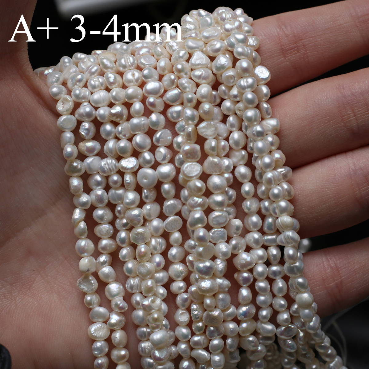 Naturlige ferskvandsperler, perlearbejde, 3-4mm stk. små runde perler, spacerperler til smykkefremstilling, gør-det-selv halskæde, armbåndstilbehør: Rød
