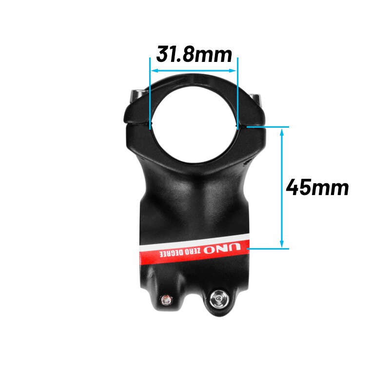 UNO Stem-vástago de aleación de 0 grados AM para bicicleta de montaña, vástago corto CNC mecanizado de 1-1/8 ", 31,8x35mm/45mm para bicicleta de carretera: 31.8X45mm 0 red
