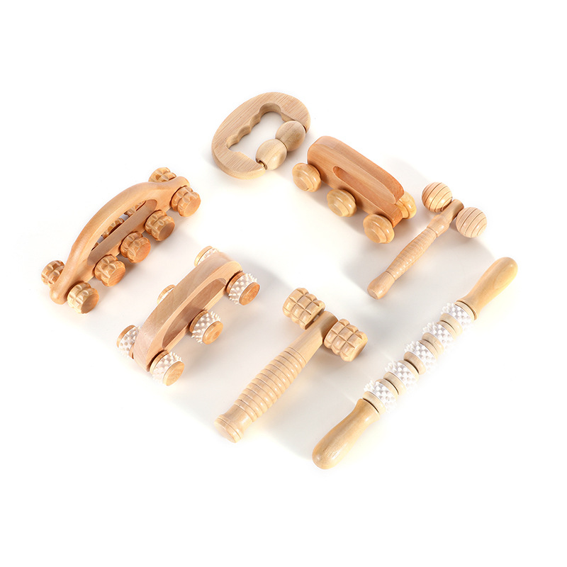 1-teiliges Massageroller-Werkzeug aus Holz, manuelles Massagegerät aus Holz, Rückenmassageroller aus Holz für Nacken, Bein, Rücken, tiefes Gewebe, Muskelmassagegerät