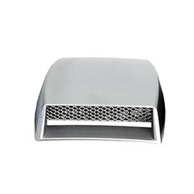 Auto Air Vent Kap Universele Hood Air Flow Intake Vent Cover Exterieur Decor Kleppendeksel Vent Cover: silver