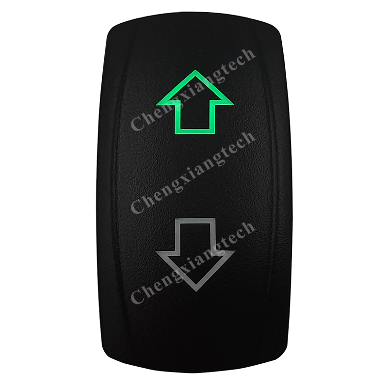 Boat Car Momentary ON/OFF/ Momentary ON DPDT Rocker Toggle Switch- ARROWS UP & DOWN - Green Led Waterproof for Carling ARB NARVA: Red