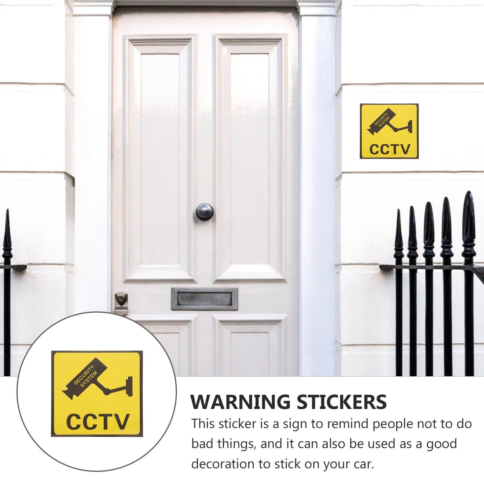 10pcs Video Warning Stickers Adhesive Video Surveillance Signs Surveillance Warning Signs