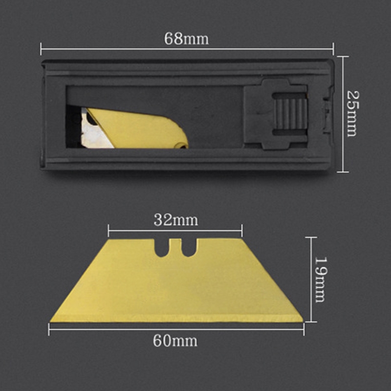 Heavy Duty Replacement Blades Ten Pack for Utility Knife Box Cutter- SK5 High Carbon Steel Utility Razor Blades