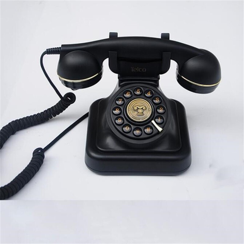 Corded Black Landline Phones for Home Old Style Antique Telephone Dial Phone With Muti-function landline phone mini phone