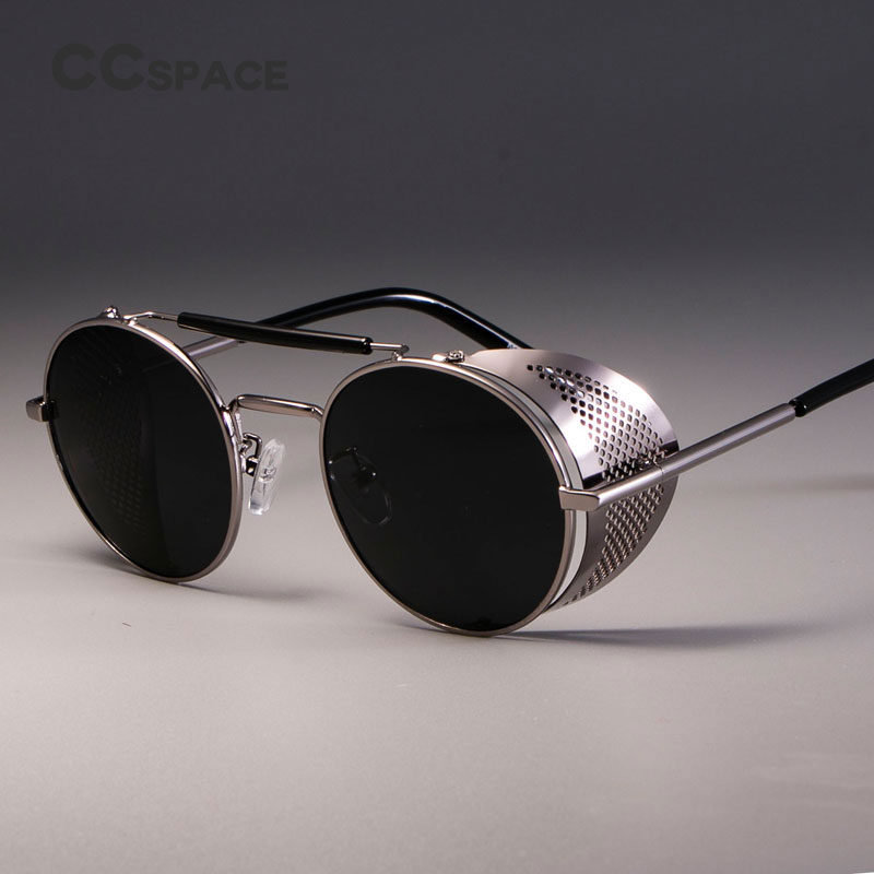 zml14 Retro Round Metal Sunglasses Steampunk Men Women Brand Glasses Oculos De Sol Shades UV Protection