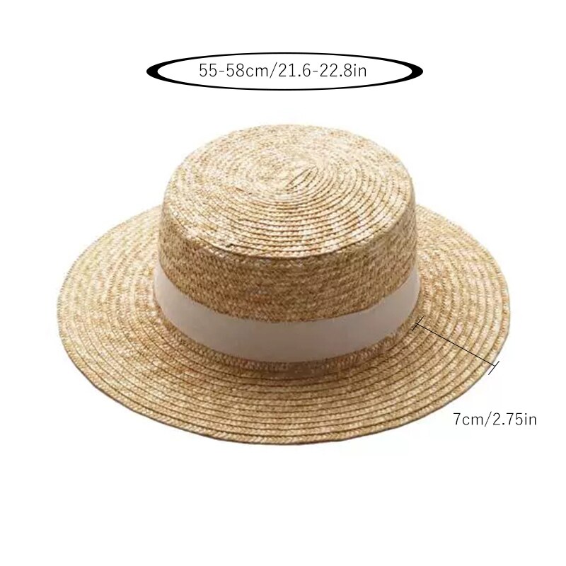 Pop Zomer Vrouwen Schipper Strand Hoed Vrouwelijke Casual Panama Hoed Dame Klassieke Platte Strik Stro Zon hoed Vrouwen Fedora