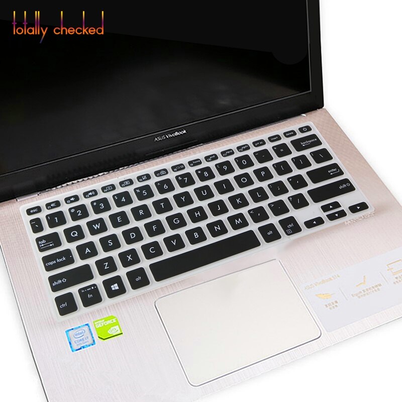 Laptop Keyboard Cover - Ultra-thin Silicone Skin for Asus Vivobook 14 X420 Series - Waterproof & Dustproof: Black