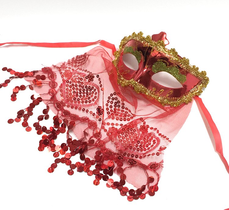 Sexy Lace Veil Venetian Mask Venice Wedding Carnival Party Performance Costume Egyptian princess Lady Mask Masquerade
