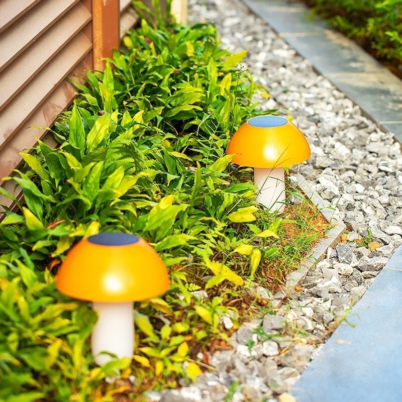 1 stk solcelle svampe pæl lys led udendørs græsplæne lys dekorativ jord stik lampe sol lys til haven gård