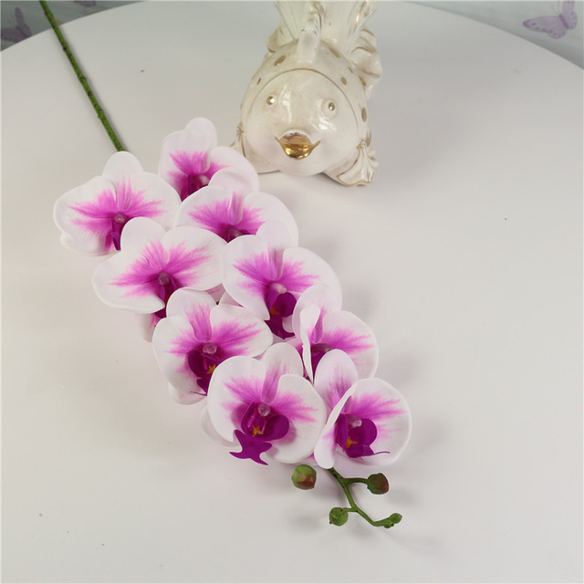 Arrangement de fleurs artificielles de grande taille | En PU, sensation à la main, orchidée, fleur bonsaï, bouquet de fleurs luxueux, uniquement sans vase: color 4 big flower