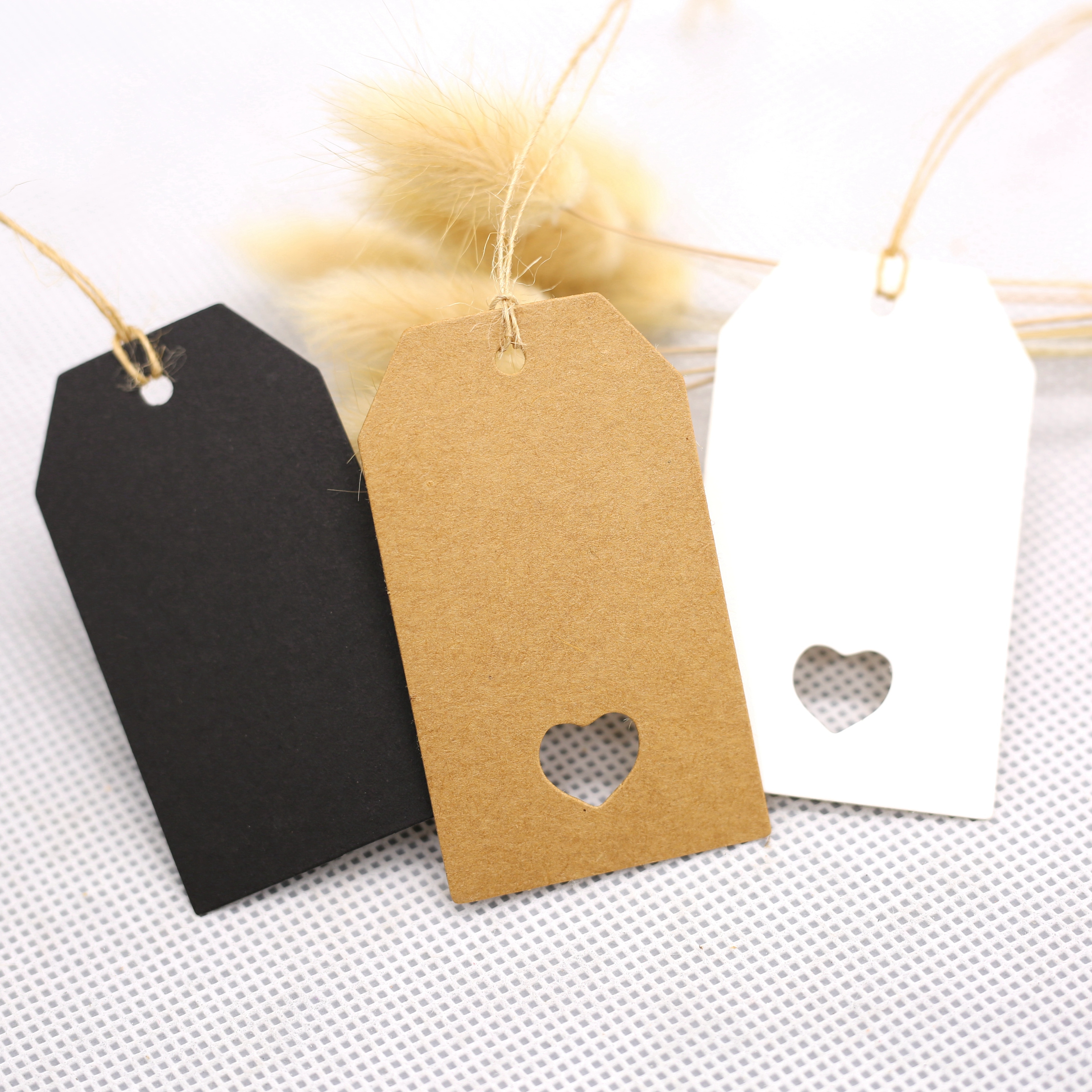 Kraft Papier Tags, Craft Tag Met String Blank Hang Voor Verpakking Prijs Tags Wedding Party Decoratie 100 Stks/partij