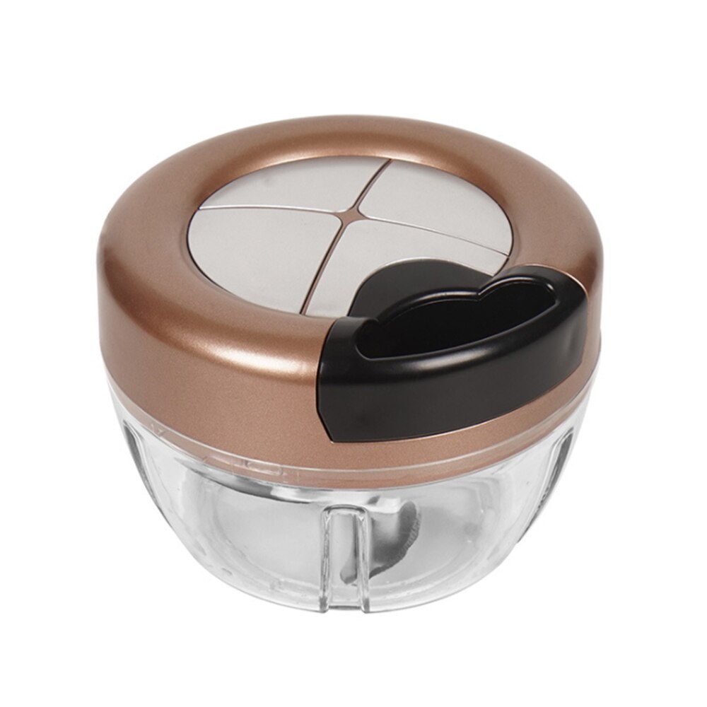 Original Manual Fruit Chopper Hand Pull Food Onion Cutter Nuts Grinder Shredder: Champagne gold 3