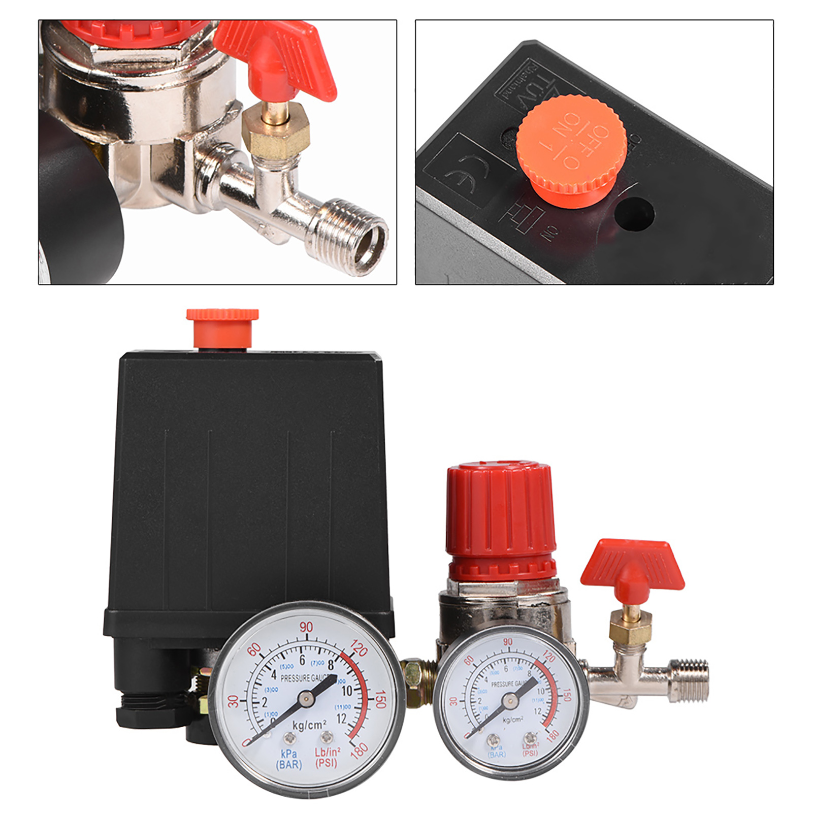 Air Compressor Valve Small Air Compressor Pressure Switch Control Valve Regulator with Gauges Air Compressor Pressure Switch