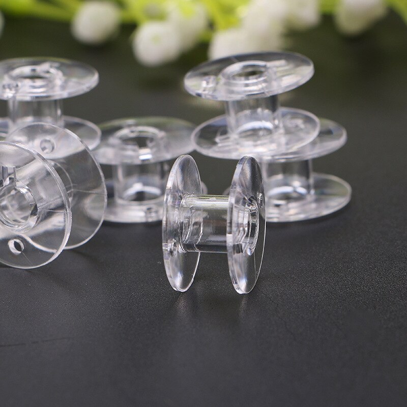 10Pcs Clear Plastic Sewing Bobbins Spool Threads Empty Spools For Sewing Machine Handwork Accessories Tools For Brother Machine