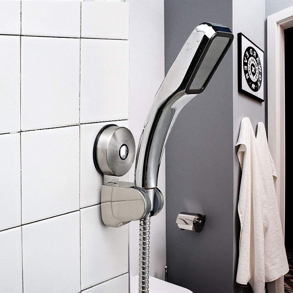 304 Stainless Steel Vacuum Suction Cup Adjustable Handheld Shower Head Bidet Sprayer Holder Wall Mount for Bathroom Accessories