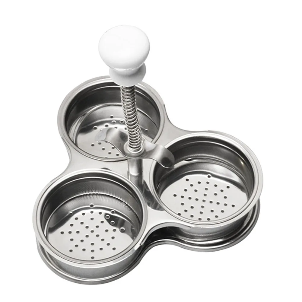 Stainless Steel Poached Egg Maker Egg Pan Cooker Poacher Non-Stick Eggs Cup Steaming Cooking Tool Kitchen Gadgets: Default Title