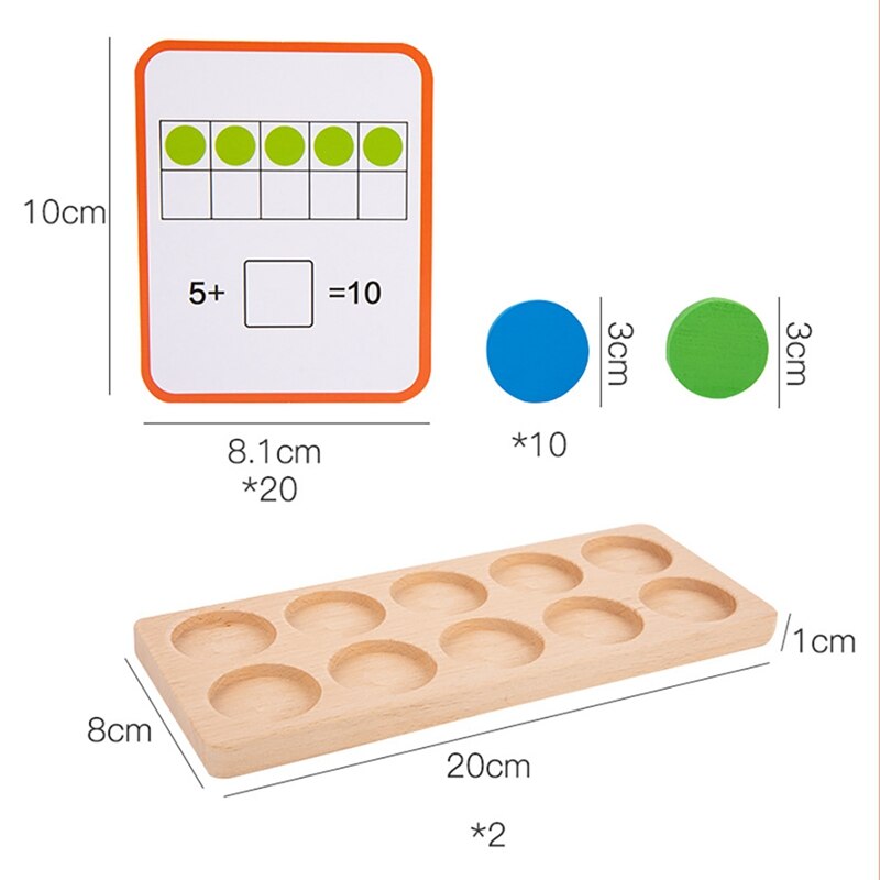 Lehrmittel aus holz: zehnergitter zur förderung des mathematischen verständnisses, des zahlensinns und der logik bei #39 im frühen kindesalter
