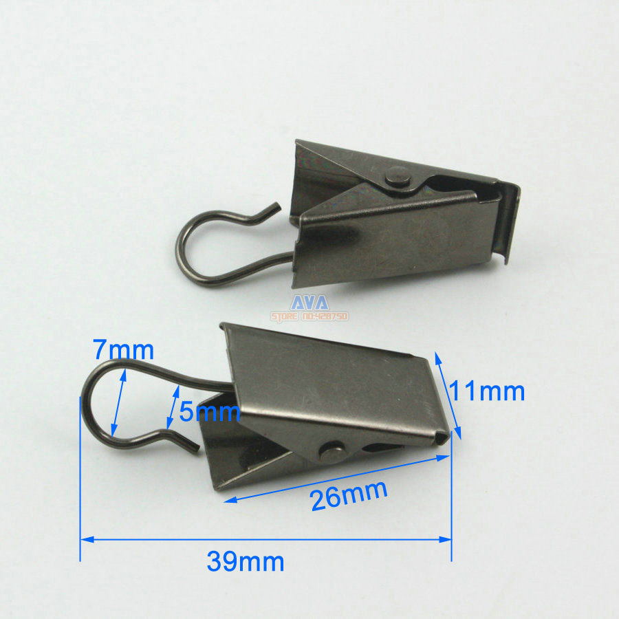 50 Stuks 39x11mm Gunmetal Haak Clips voor Gordijn Gordijn