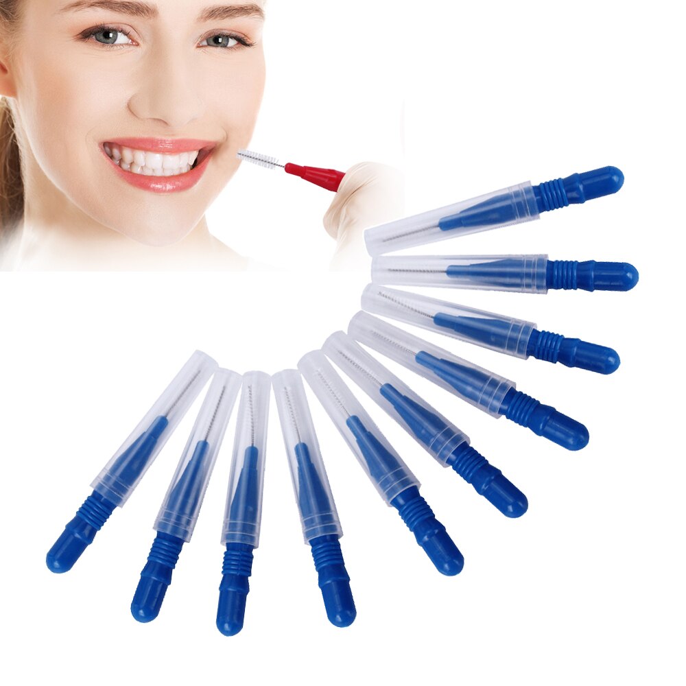 AZDENT 30 pcs/pack Push-Pull Interdental Brush Gum Interdental Brush Orthodontic Wire Brush Toothbrush Toothpick