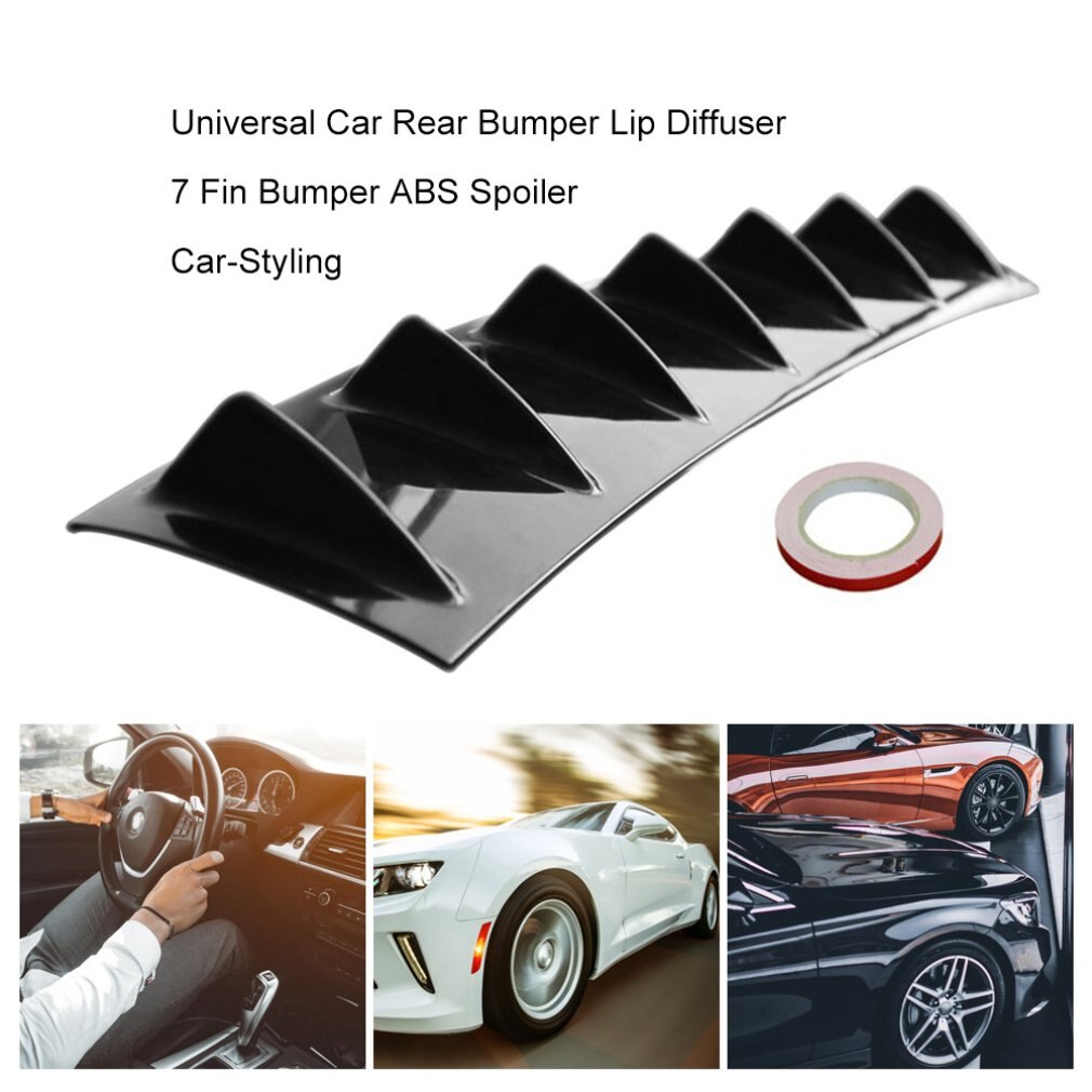Universal Car Rear Bumper Lip Diffuser 7 Haaienvin Stijl Auto Terug Bumper Spoiler Lip Splitter Auto-Styling abs Plastic