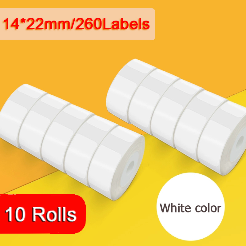 Niimbot D11 Thermal Label Paper Supermarket Price Label sticker Waterproof Anti-Oil Pure Color Scratch-Resistant Labels: White 14x22mm