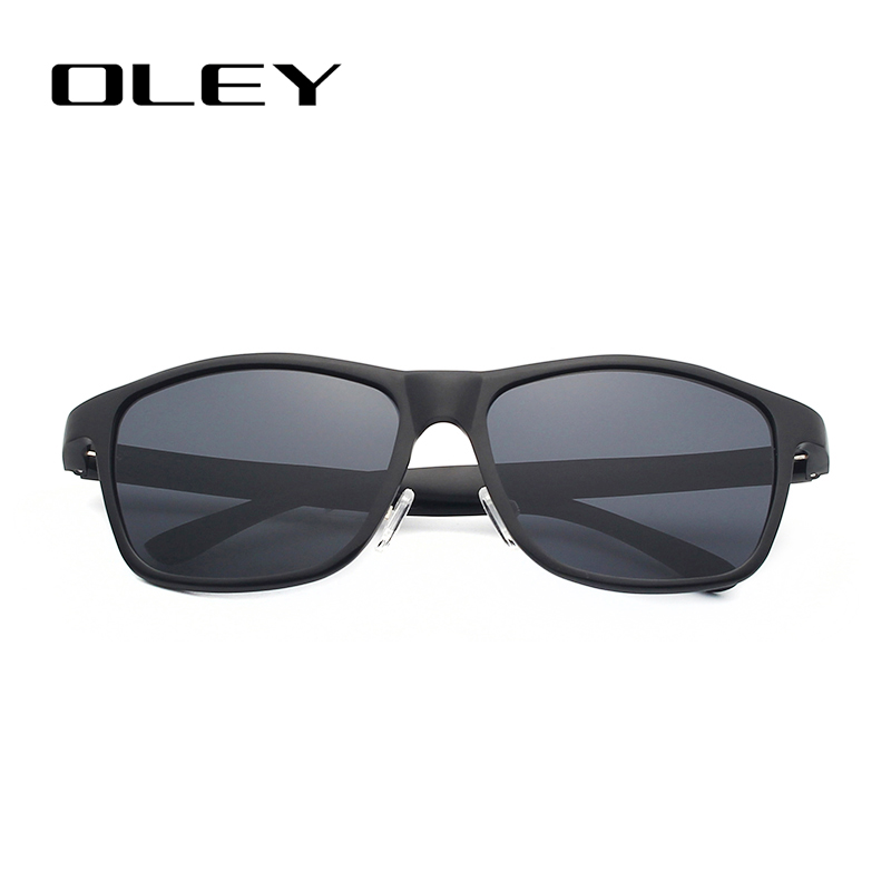 OLEY Neue Alle Aluminium Magnesium HD Sonnenbrille Männer klassisch retro Hochwertige Polarisierte Sonnenbrille Schutzbrillen: Y0934 C1 Schwarz grau